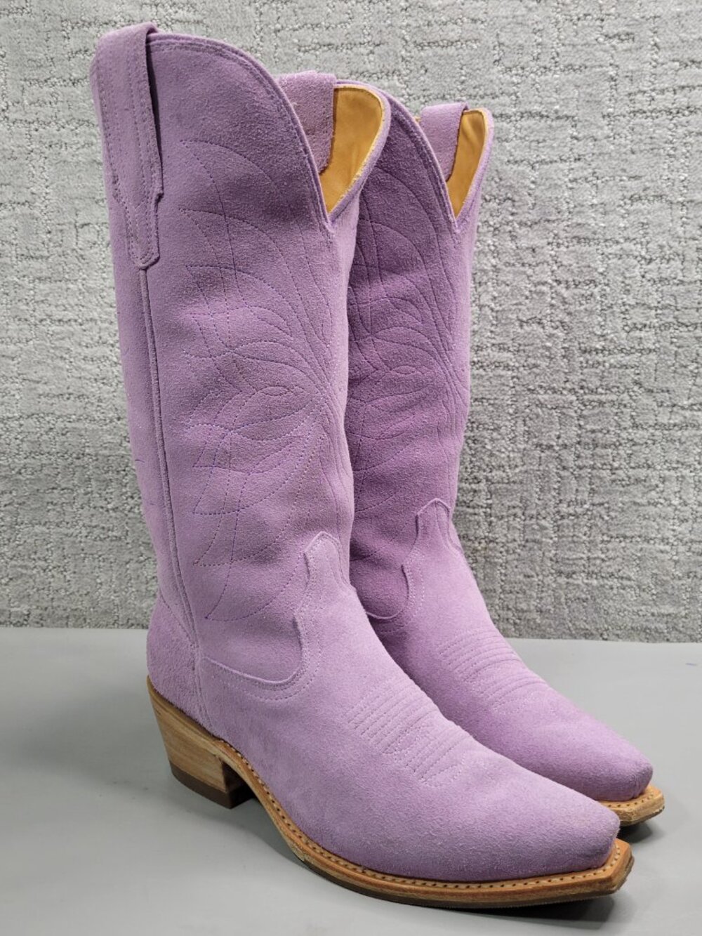 Tecovas The Annie Monarch Women's Size US 8B Lavender Suede Cowgirl Boots. - Picture 5 of 13
